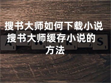 搜书大师如何下载小说 搜书大师缓存小说的方法