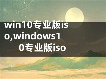 win10专业版iso,windows10专业版iso