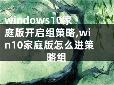 windows10家庭版开启组策略,win10家庭版怎么进策略组