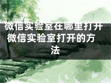 微信实验室在哪里打开 微信实验室打开的方法