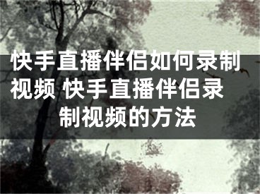 快手直播伴侣如何录制视频 快手直播伴侣录制视频的方法