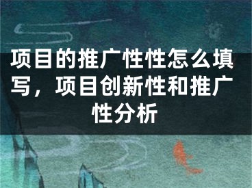 项目的推广性性怎么填写，项目创新性和推广性分析