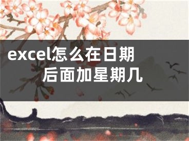 excel怎么在日期后面加星期几