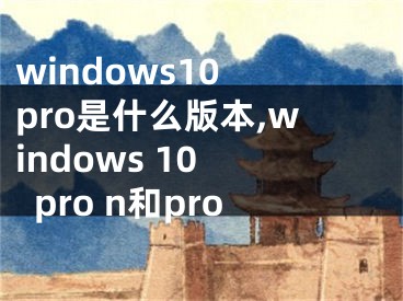 windows10 pro是什么版本,windows 10 pro n和pro