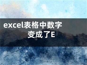 excel表格中数字变成了E