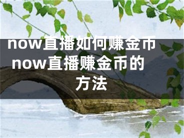 now直播如何赚金币 now直播赚金币的方法