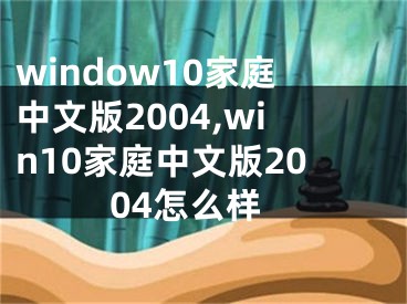 window10家庭中文版2004,win10家庭中文版2004怎么样