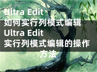 Ultra Edit如何实行列模式编辑 Ultra Edit实行列模式编辑的操作方法