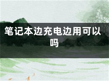 笔记本边充电边用可以吗