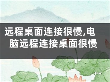 远程桌面连接很慢,电脑远程连接桌面很慢