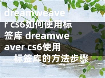 dreamweaver cs6如何使用标签库 dreamweaver cs6使用标签库的方法步骤