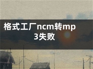 格式工厂ncm转mp3失败