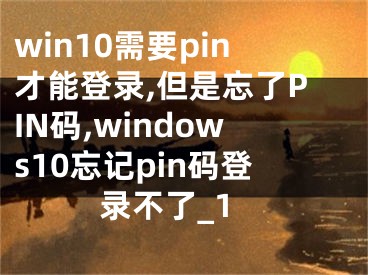 win10需要pin才能登录,但是忘了PIN码,windows10忘记pin码登录不了_1