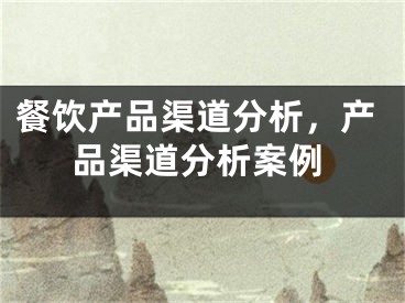 餐饮产品渠道分析，产品渠道分析案例