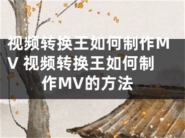 视频转换王如何制作MV 视频转换王如何制作MV的方法