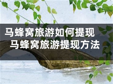 马蜂窝旅游如何提现 马蜂窝旅游提现方法