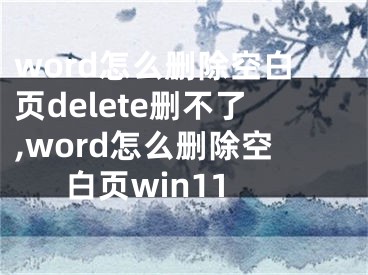 word怎么删除空白页delete删不了,word怎么删除空白页win11