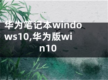 华为笔记本windows10,华为版win10