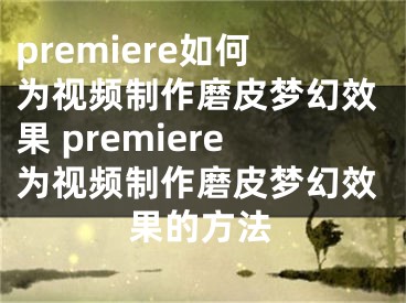 premiere如何为视频制作磨皮梦幻效果 premiere为视频制作磨皮梦幻效果的方法