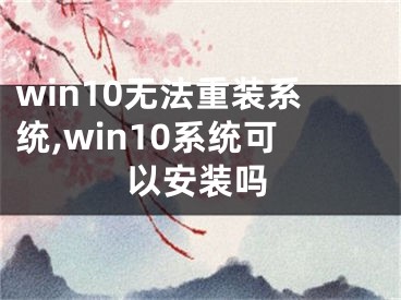 win10无法重装系统,win10系统可以安装吗