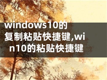 windows10的复制粘贴快捷键,win10的粘贴快捷键