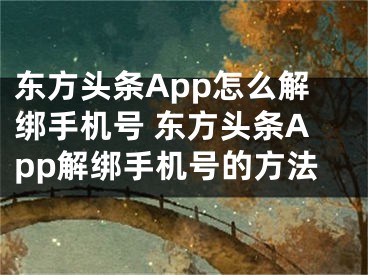 东方头条App怎么解绑手机号 东方头条App解绑手机号的方法