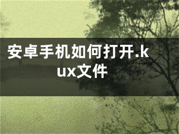 安卓手机如何打开.kux文件