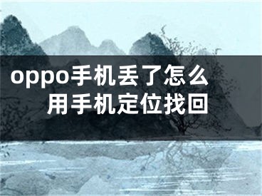 oppo手机丢了怎么用手机定位找回