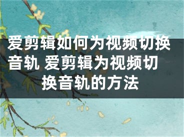 爱剪辑如何为视频切换音轨 爱剪辑为视频切换音轨的方法