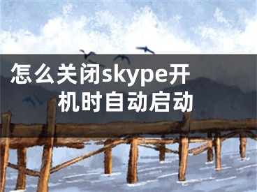 怎么关闭skype开机时自动启动