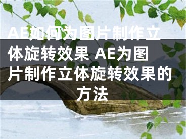 AE如何为图片制作立体旋转效果 AE为图片制作立体旋转效果的方法