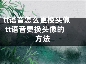 tt语音怎么更换头像 tt语音更换头像的方法