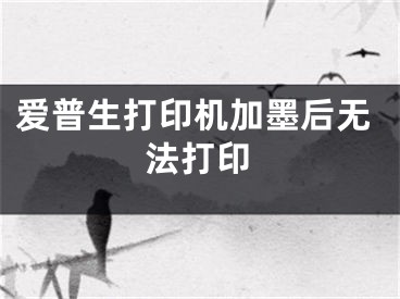 爱普生打印机加墨后无法打印