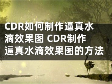 CDR如何制作逼真水滴效果图 CDR制作逼真水滴效果图的方法