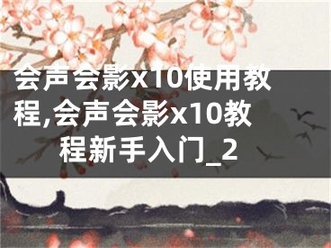 会声会影x10使用教程,会声会影x10教程新手入门_2