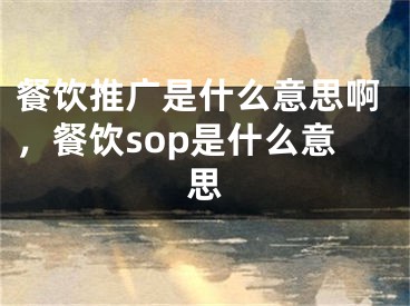 餐饮推广是什么意思啊，餐饮sop是什么意思