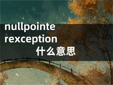 nullpointerexception什么意思