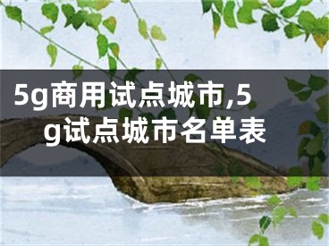 5g商用试点城市,5g试点城市名单表