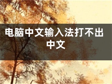 电脑中文输入法打不出中文