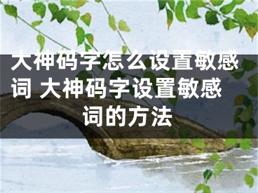 大神码字怎么设置敏感词 大神码字设置敏感词的方法