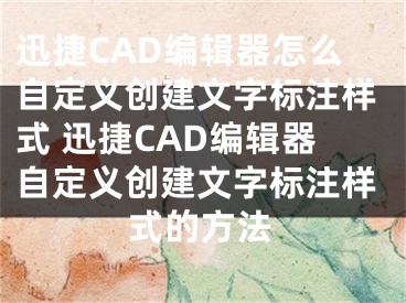 迅捷CAD编辑器怎么自定义创建文字标注样式 迅捷CAD编辑器自定义创建文字标注样式的方法