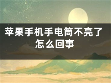 苹果手机手电筒不亮了怎么回事