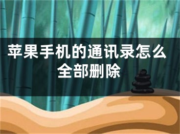 苹果手机的通讯录怎么全部删除