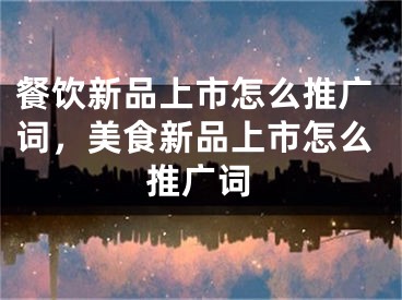 餐饮新品上市怎么推广词，美食新品上市怎么推广词