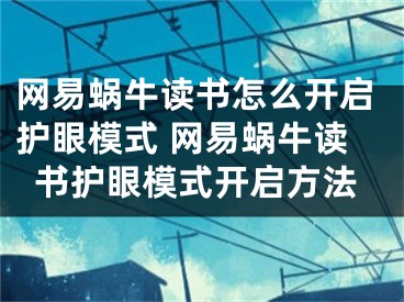 网易蜗牛读书怎么开启护眼模式 网易蜗牛读书护眼模式开启方法