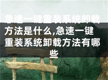 急速一键重装系统卸载方法是什么,急速一键重装系统卸载方法有哪些