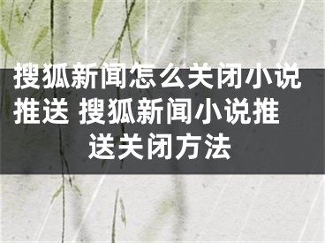 搜狐新闻怎么关闭小说推送 搜狐新闻小说推送关闭方法