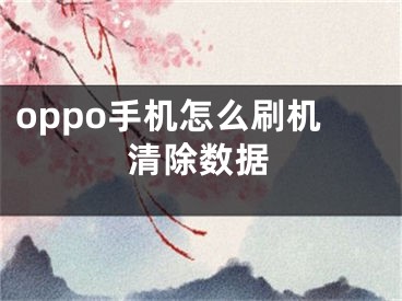 oppo手机怎么刷机清除数据