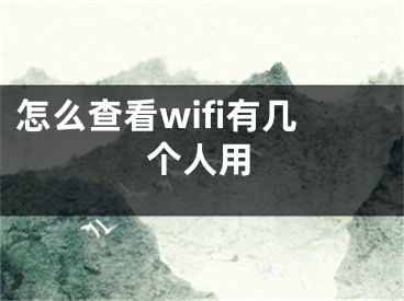 怎么查看wifi有几个人用