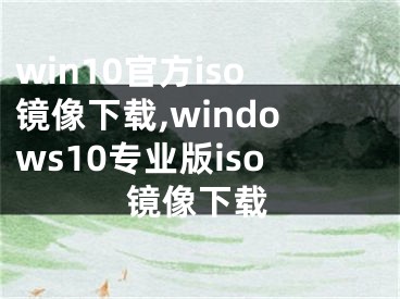 win10官方iso镜像下载,windows10专业版iso镜像下载